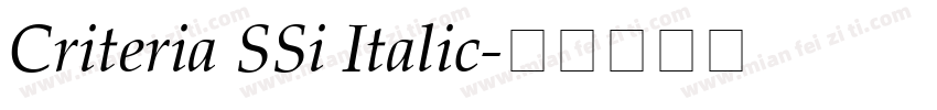 Criteria SSi Italic字体转换